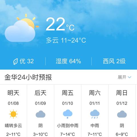 金华天气预报10天（金华天气预报30天）